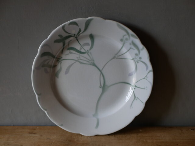 フランスアンティークプレート　ヤドリギプレート２枚セット　ヤドリギ皿　宿り木ペア No.2 ディナープレート 宿り木 ヤドリギ フランスアンティーク