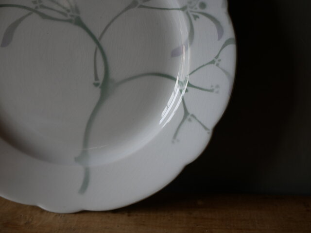 フランスアンティークプレート　ヤドリギプレート２枚セット　ヤドリギ皿　宿り木ペア No.2 ディナープレート 宿り木 ヤドリギ フランスアンティーク