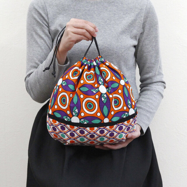 かごバッグ用 インナーバッグ（内袋）巾着袋 バスケット サイザルバッグ