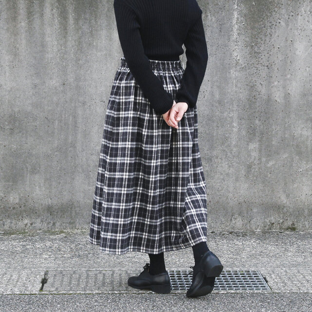 柔らかくて心地良い 上質な肌触り シャギーチェック スカート