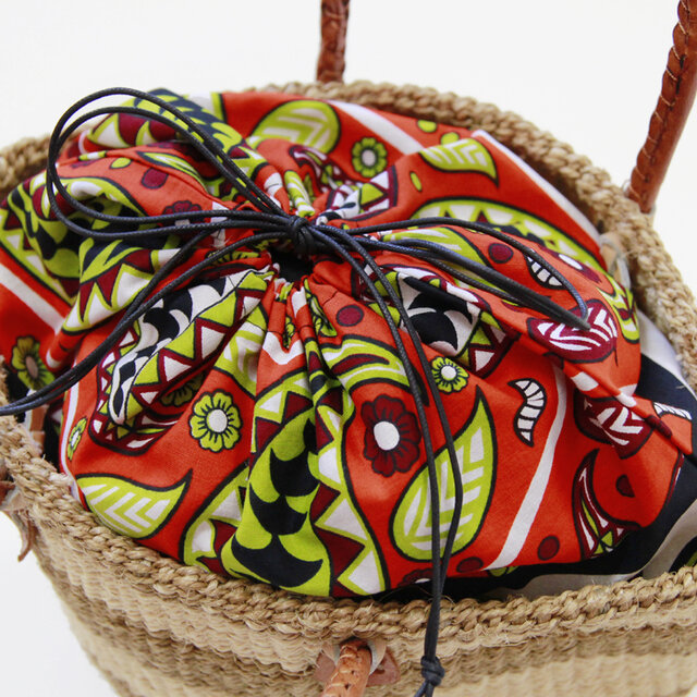 かごバッグ用 インナーバッグ（内袋）巾着袋 バスケット サイザル