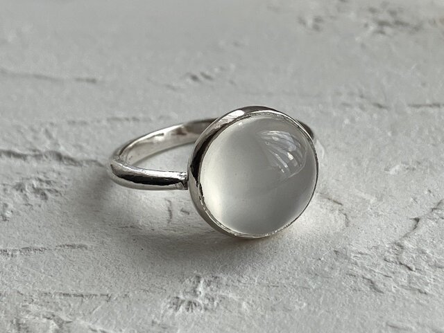 聖夜の猫目之月石 ムーンストーン(キャッツアイ）・リング（silver925