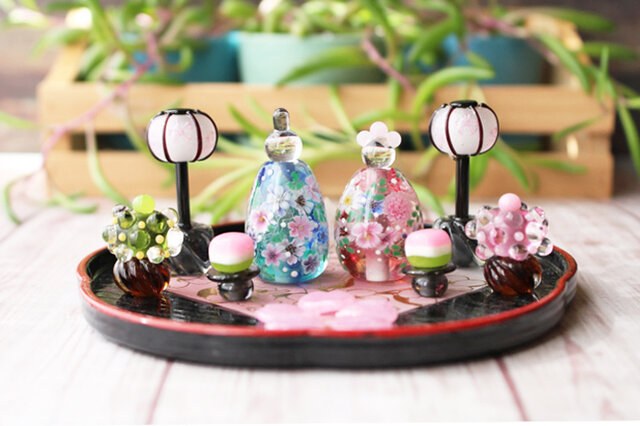 2025年ひな祭り とんぼ玉ひな人形 ガラスのミニチュア雛人形 | iichi