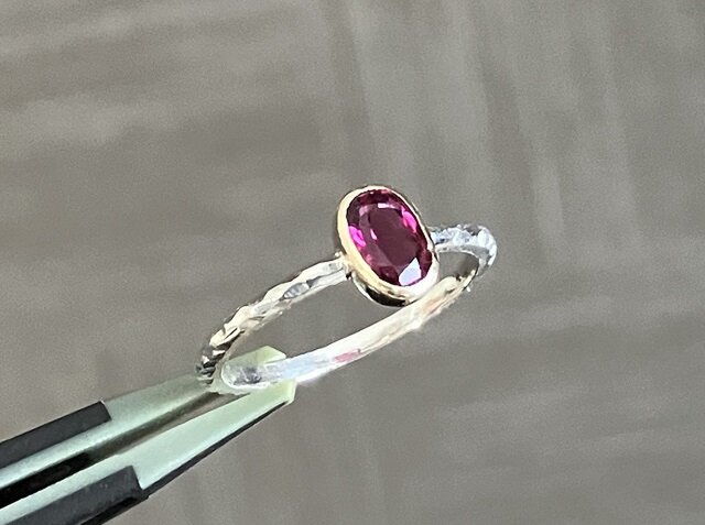 鮮やかレッドが美しい ルベライト（トルマリン）・リング（silver925