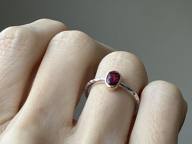 鮮やかレッドが美しい ルベライト（トルマリン）・リング（silver925