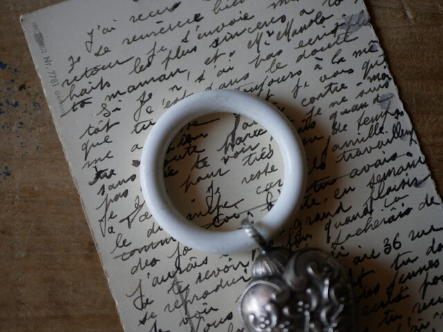 純銀 ヤドリギ ベビーラトル 宿り木 フランスアンティーク