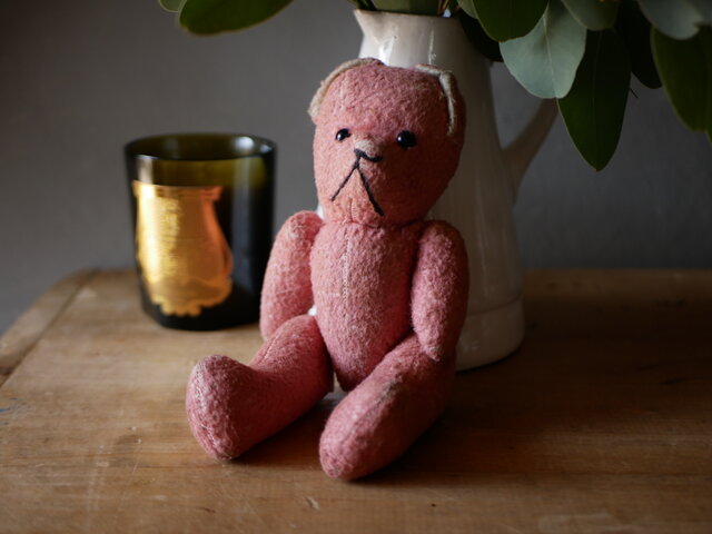 フランスアンティーク antique テディベア ブロカント ピンクのテディベア フランスアンティーク アンティークのある生活