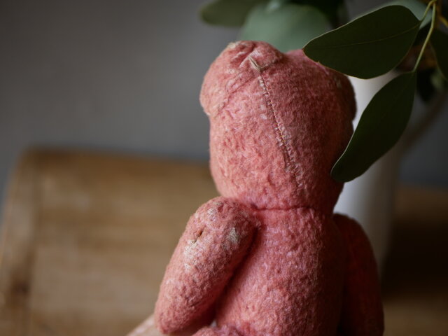 ピンクのテディベア フランスアンティーク アンティークのある生活