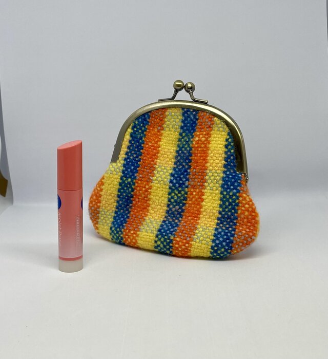 手織りがまぐちポーチ