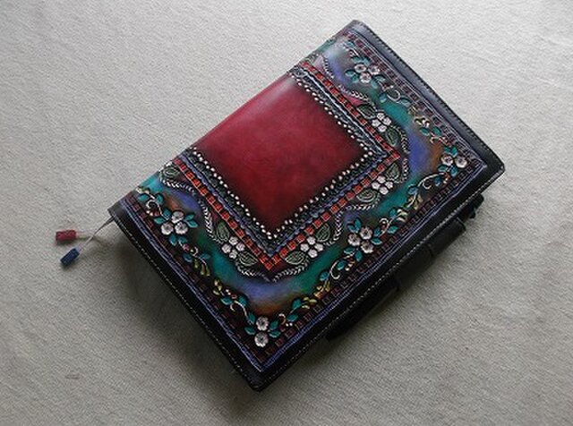 ほぼ日手帳カズン対応　A5サイズ手帳カバー　レザー刻印＆拭き染め ほぼ日手帳カズン対応 A5サイズ手帳カバー レザー 刻印＆拭き