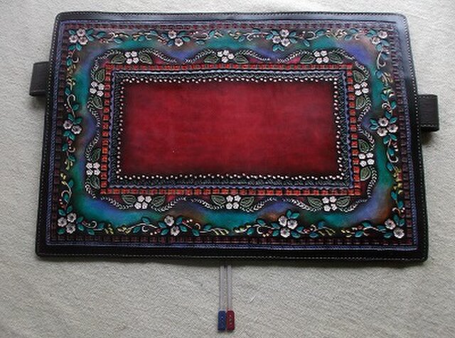 ほぼ日手帳カズン対応 A5サイズ手帳カバー レザー 刻印＆拭き染め