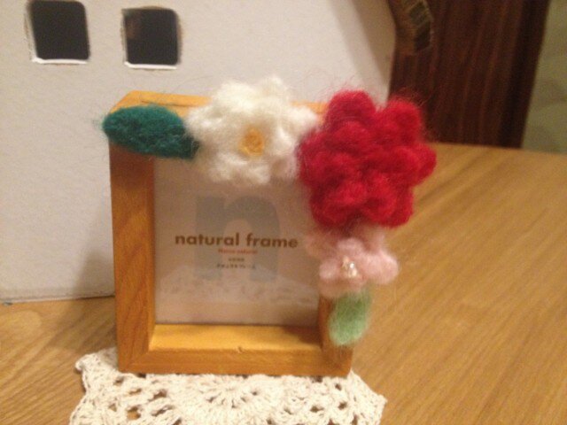 *ミニフォトフレームお花(赤)*の画像1枚目