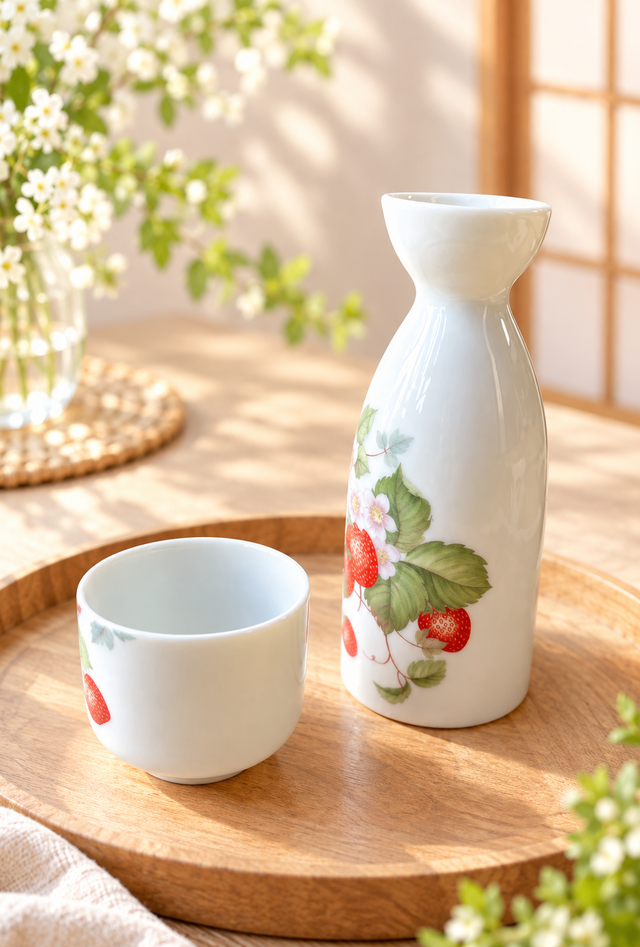 いちご 徳利とお猪口 酒器セット | iichi 日々の暮らしを心地よくする