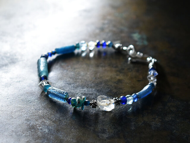 古代の青 ローマンビーズ 紀元前後② 古代の青 ローマンビーズ 紀元