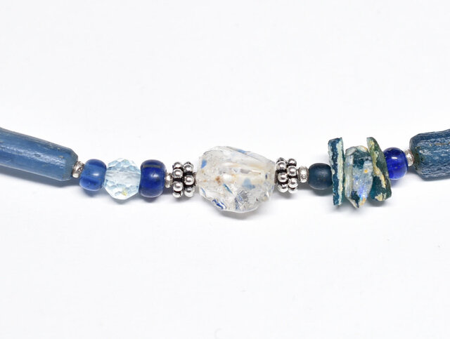 古代施釉水晶とローマングラス、ブルーアンティークビーズ