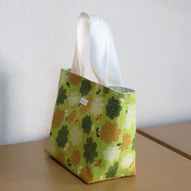 ミニトートバッグ☆花柄（グリーン） | iichi 日々の暮らしを