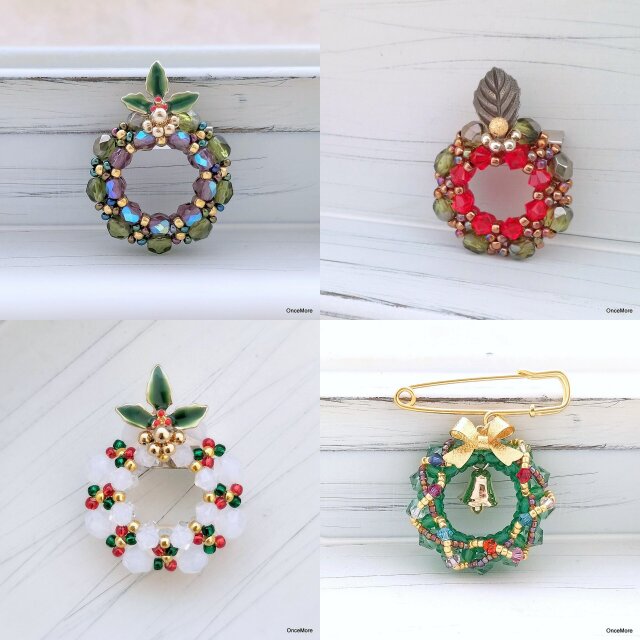 再販】クリスマスリースのブローチ（dec-8） | iichi 日々の暮らしを