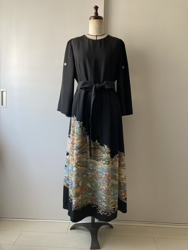 留袖ドレス　着物リメイク　パステル