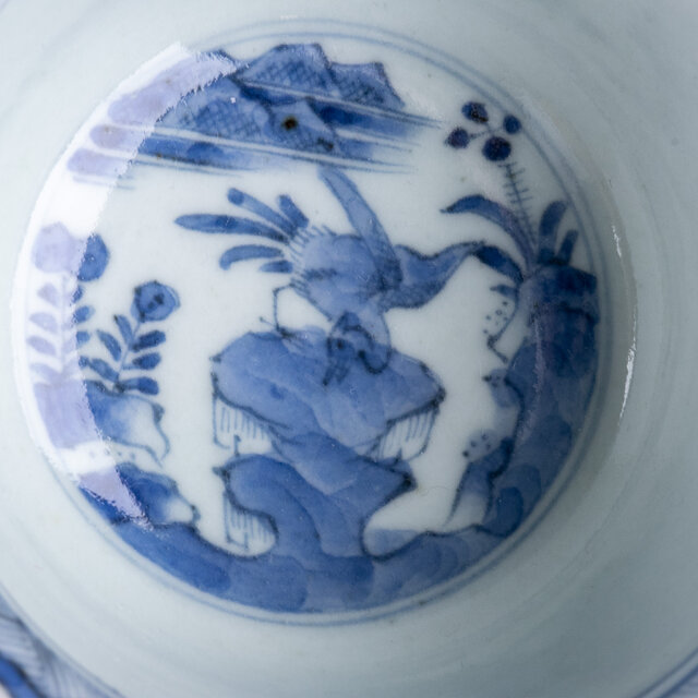 古伊万里 染付 芙蓉手花鳥文 向付 江戸後期 E1188C | iichi 日々