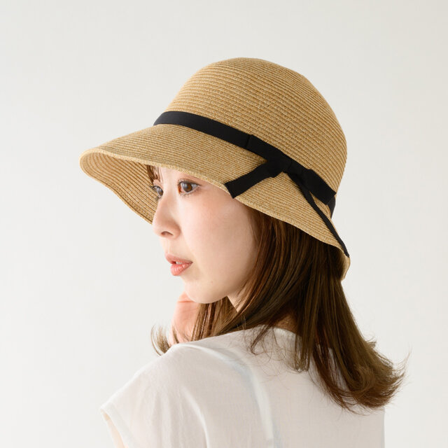 Sari サリー ペーパー ショートクロッシェ 57.5cm ナチュラル [UK-H152-NA-M]