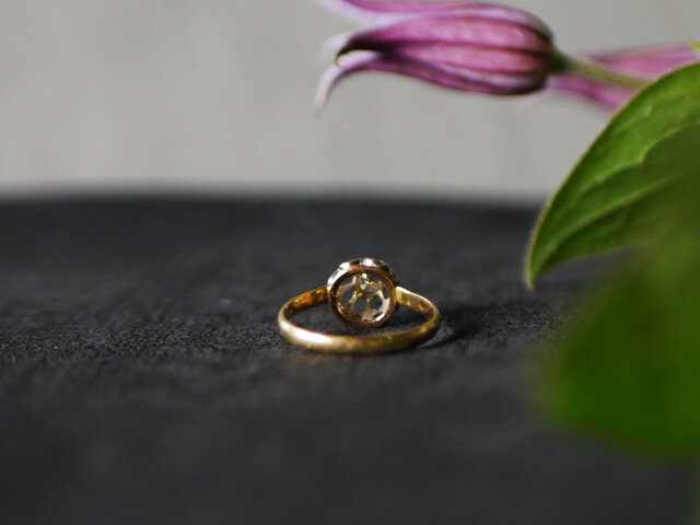 アンティークリング☆イギリス　フランス イギリス アンティーク リング 1800年後半頃 K18 オールドダイヤ 10pc