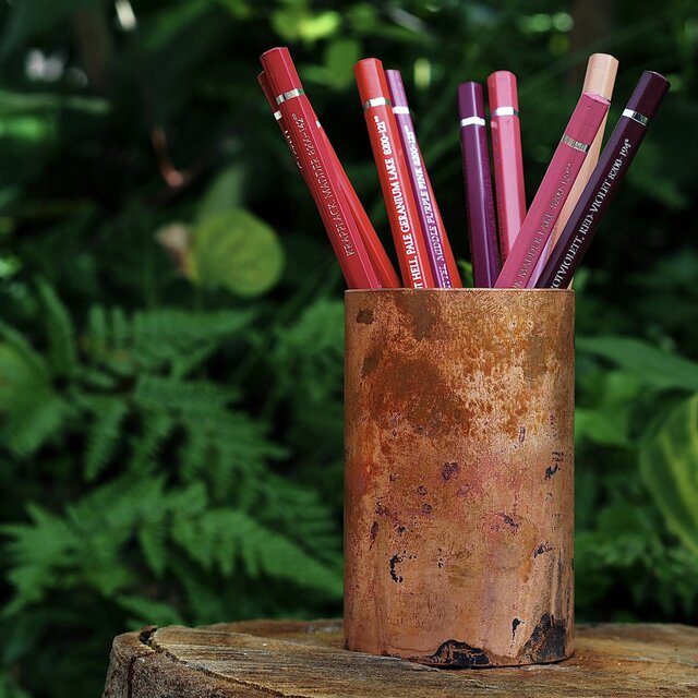 竹90°-take-   【銅の鉛筆立て、ペンスタンド】