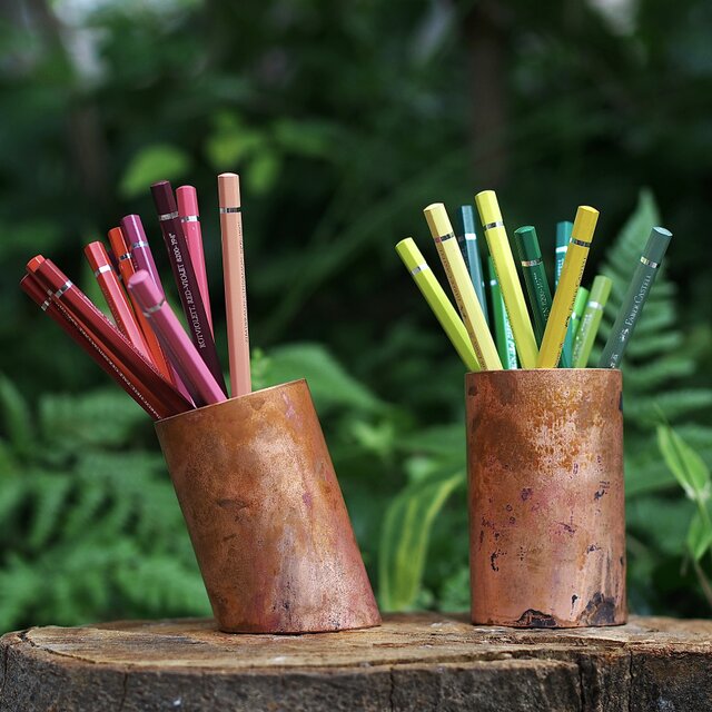 純銅  すぐに成功するペン立てです  装飾品 現代工芸品美術品 置物 すぐに侯に封じます 銅製品 工芸品 美術品 置物