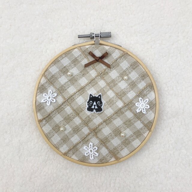 ベージュっこシリーズ チェックメルティ刺繍枠 中