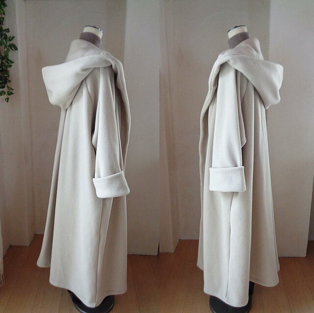 小柄さん♥魔法使い♥ビッグフード ローブコート♥テディ ブラウン♥アンチピリング sold 魔法使い♥ビッグフード ローブコート♥チョコブラウン