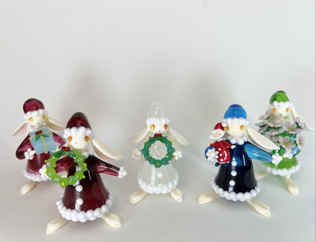 ガラスのうさぎ（緑ブーケ） | iichi 日々の暮らしを心地よくする