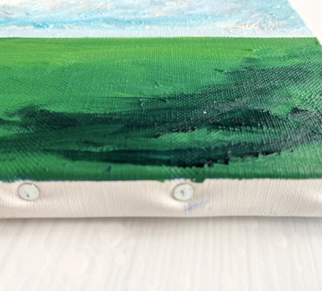 16×23㎝「壮大な雲と草原」油彩・サムホール・原画 原画「壮大な雲と草原」サムホール・油彩 | iichi 日々の暮らし