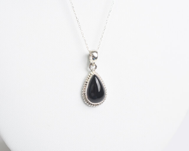 希少　 　ネックレス　シルバー　オニキス　925　フープ シルバー925 天然オニキスネックレス 不揃いビーズネックレス ブラック