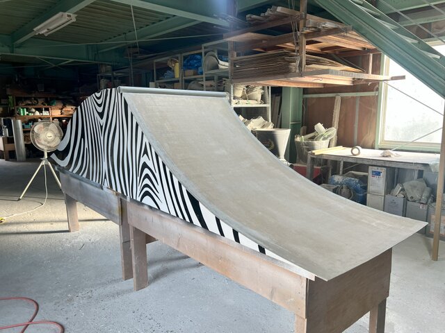 スケボーのランプ FRPコーティング