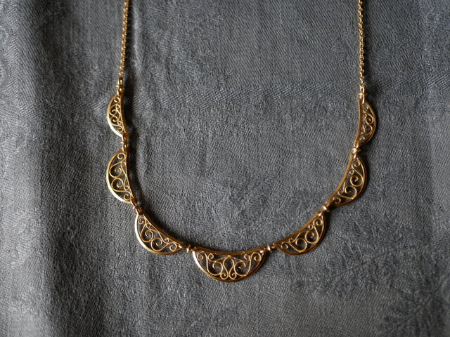FN-12】フィリグリーネックレス K18 フランスアンティーク