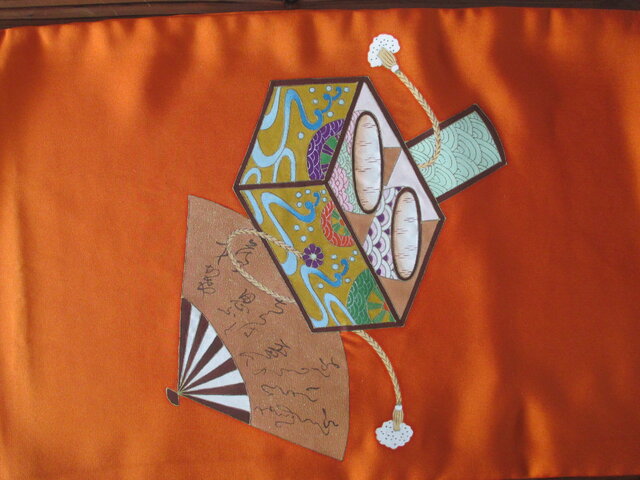 r97 飾り軸付 127x30.5cm 帯 テーブルランナー テーブルセンター