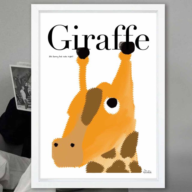 キリンです　送料無料　イラスト　アート　ポスター　アートポスター　A4〜A0　  アート/sei検索　3237