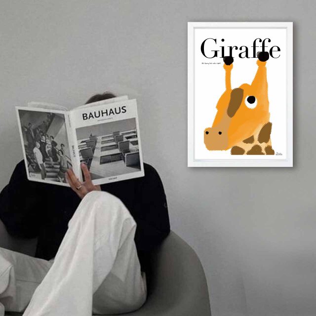 キリンです　送料無料　イラスト　アート　ポスター　アートポスター　A4〜A0　  アート/sei検索　3237