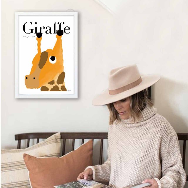 キリンです　送料無料　イラスト　アート　ポスター　アートポスター　A4〜A0　  アート/sei検索　3237