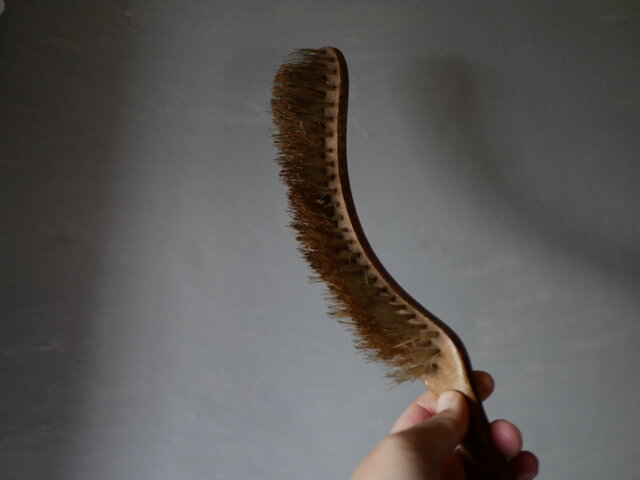 木製のダストパン ブラシ付き フランスアンティーク アンティークの