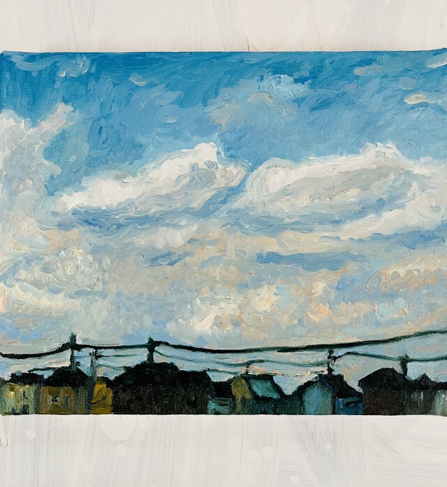 22×27㎝「優しい夕空2」F3・油彩・原画 | iichi 日々の暮らしを