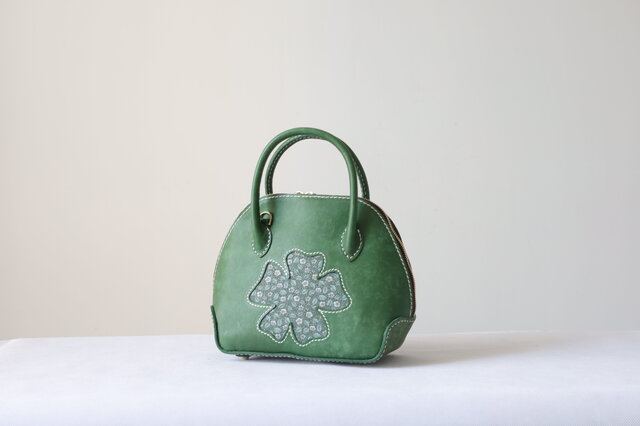 花が咲き】貝殻形本革手作りトートバッグ | iichi 日々の暮らしを