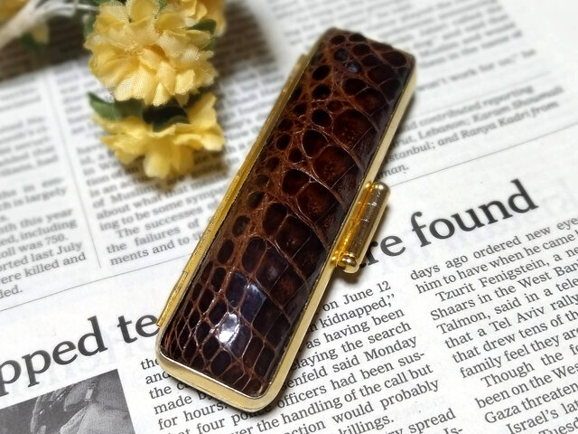 本ワニ革印鑑ケース ドラゴンスケール(龍の鱗) 太さ12㎜×長さ60㎜用