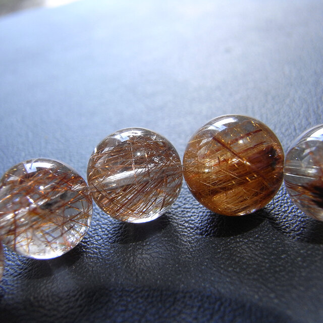 beads573]ブロンズルチルクォーツ10mm ブレスレット 19粒 | iichi 日々