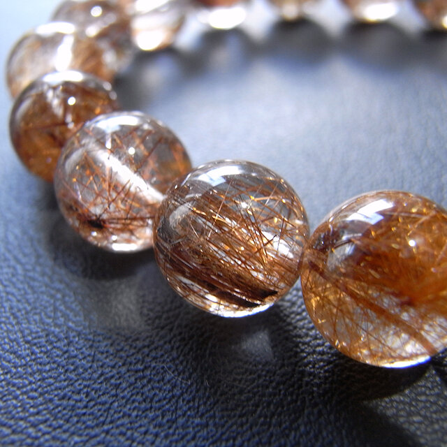 beads573]ブロンズルチルクォーツ10mm ブレスレット 19粒 | iichi 日々
