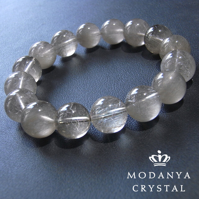 beads577]シルバールチルクォーツ12mm ブレスレット 16粒