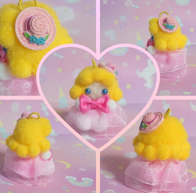 送無】ポンポンマスコット♪フランス人形ちゃん☌ᴗ☌｡୨୧ピンク