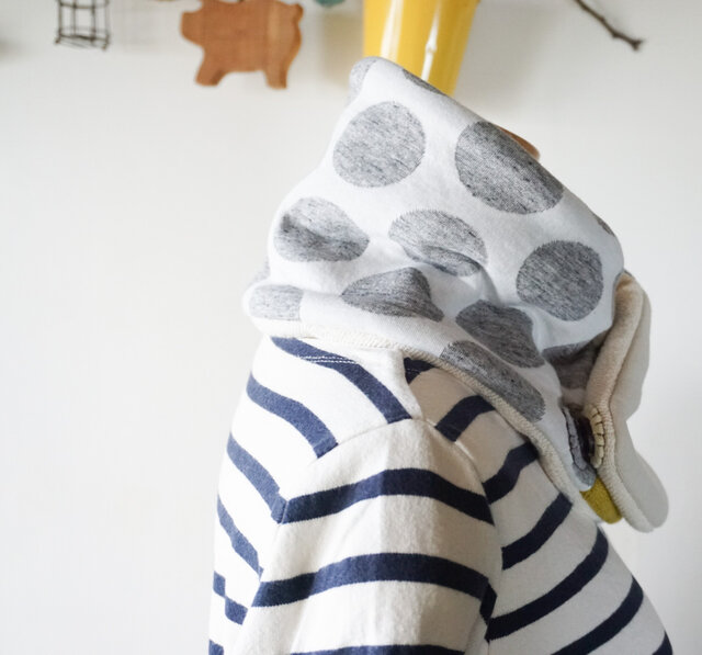 切り替えスヌード風ネックウォーマー（ドット柄） | iichi 日々の  