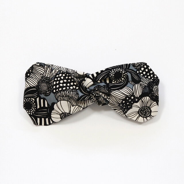 ノルディック調フラワー コーデュロイ クロス ヘアターバン（ グレー ）ヘアバンド フラワー