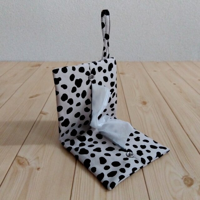 持ち手付き ダルメシアン メンズ 携帯ティッシュケース ボックス