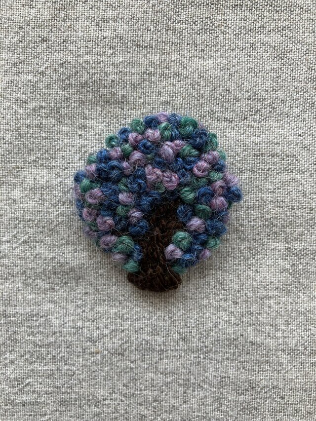 木（紫）＊ブローチ